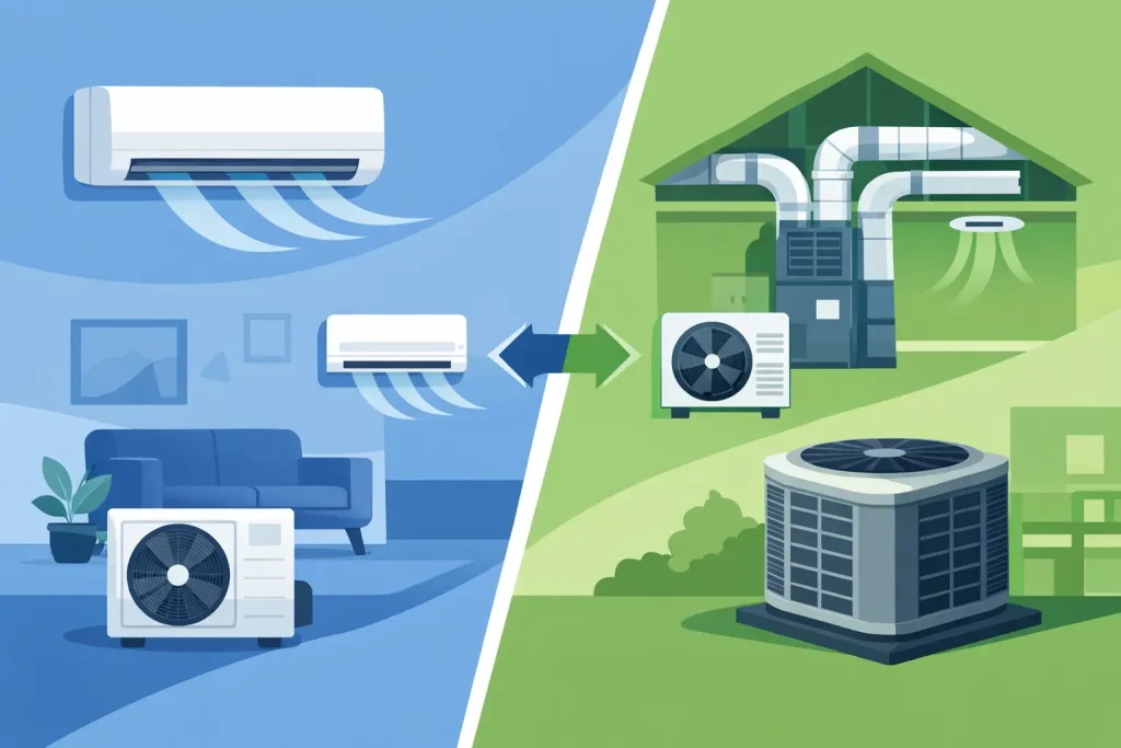 Ductless Mini Split vs Central Air Compared